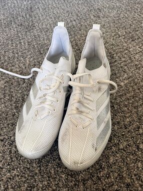 adidas Men’s White and Silver Lightweight Athletic Shoes